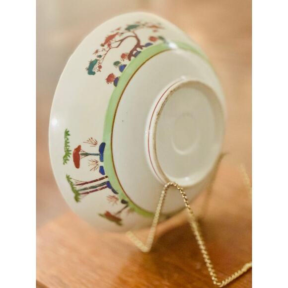 Vintage Japanese Porcelain Bowl | Hand-Painted Kutani Style | Enamel Floral - Picture 2 of 5